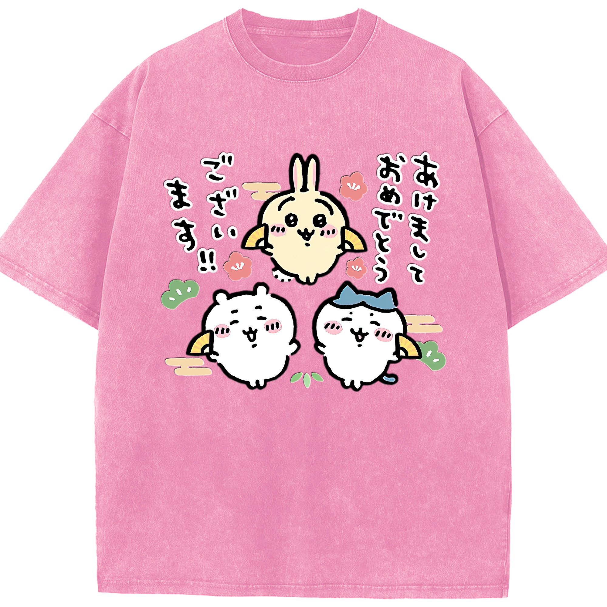 （画像用） ちいかわ ちいかわ Chii-kawa chiikawa 綿100% ヴィンテージ風 半袖Tシャツ（フロントプリント）